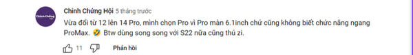 Chia sẻ của người dùng iPhone 14 Pro về kích thước màn hình